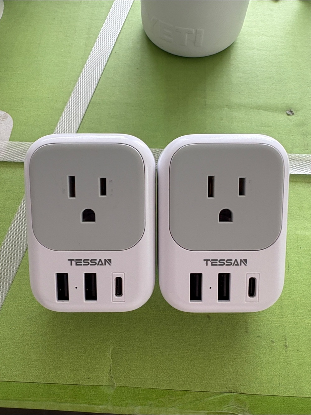 TESSAN White Dual USB Wall Outlets (Set of 2)